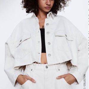 Zara Cropped Denim Jacket